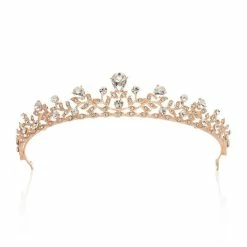 Hot Sale 🥰 SWEETV Store SWEETV Crystal Wedding Tiara For Bride - Princess Tiara Headband Pageant Crown, Bridal Hair Jewelry For 👩 Women And 👧 Girls, Rose Gold 🛒