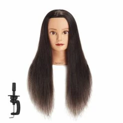New 🧨 Training Head Traininghead 24-26'' Female Mannequin Head 100% Human Hair Hairdresser Training Practice Head Cosmetology Manikin Head Doll Head With Clamp Stand (1711-20'') 🛒