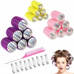 Top 10 ⌛ WILLBOND Store 37 Pieces Aluminium Thermal Hair Rollers Set 3 Sizes Self Grip Hair Rollers 18 Pieces Duckbill Hair Clips, Comb Hairdressing Styling Tool, Random Color For 👩 Women, Men, 46 Mm, 36 Mm, 25 Mm 🔥