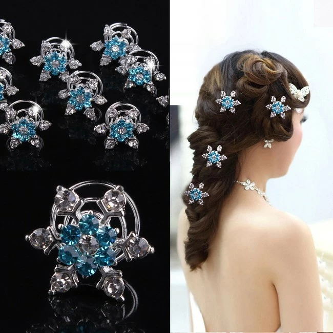Discount ๐งจ Jovono Boho Hair Clips Blue Crystal Headpieces Wedding Hair Accerssories For ๐ฉ Women And ๐ง Girls(4PCS) โจ