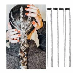 Promo ๐งจ Deladola Hair Clip Sets Silver Tassel Multistrand Hair Extension Chain Ponytail Head Chains Nightclub Party Festival Hair Accessories For ๐ฉ Women And ๐ง Girls โญ
