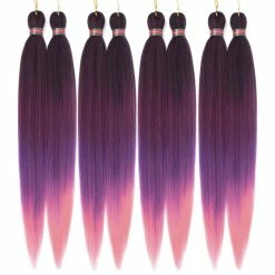 Cheapest ✨ RUN SHUI Ombre Pre Stretched Braiding Hair, Long 4 Tone Kanekalon Braid Hair Extensions, 8 Packs Multi Color Blending Braiding Hair, Twist Hair Braiding (36''-pack Of 8, 1b-burg-purple-pink) ❤️