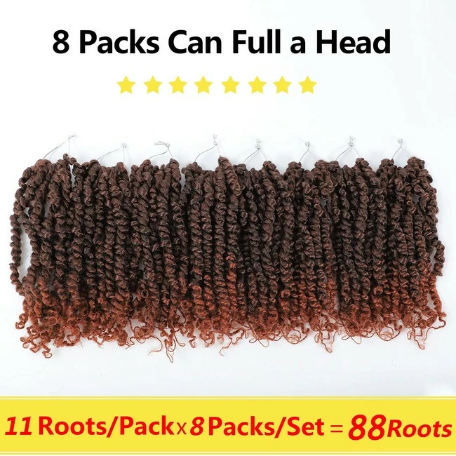 Outlet ๐ฅ Fulcrum Store Fulcrum Pre-Twisted Passion Twist Crochet Hair 10 Inch, 8 Packs Pre Looped Passion Twist Braiding Synthetic Hair, Bohemian Braids For Crochet Pretwisted Hair Extensions (10Inch (Pack Of 8), T350#) โค๏ธ - Image 4