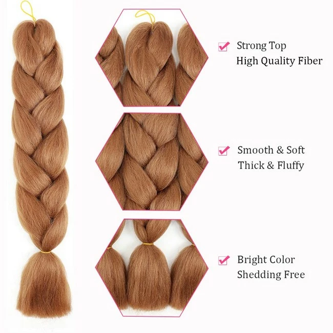 Hot Sale ✨ YAMI Synthetic Braiding Hair Kanekalon Jumbo Braids Hair Extension Braid In Hair Extensions 24" 3 Bundles/Lot (30#) ✨ - Image 3