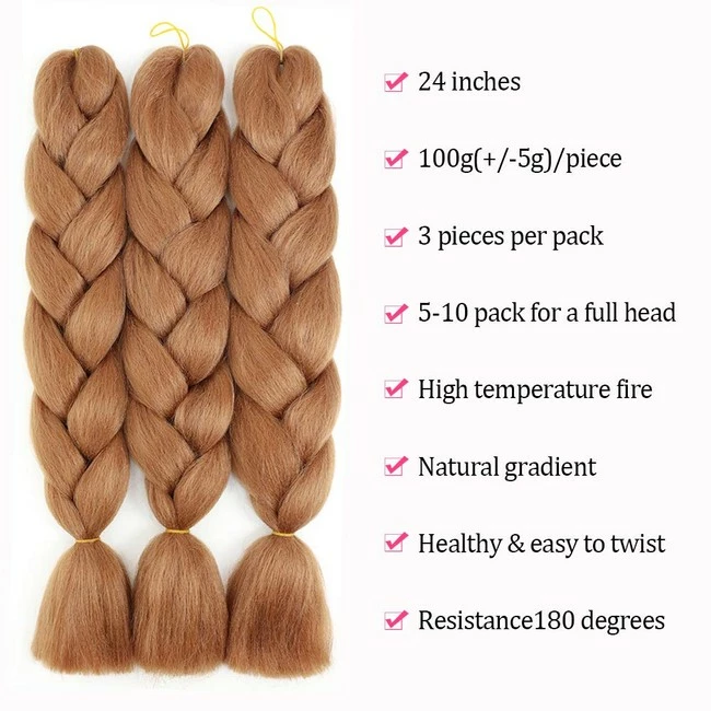 Hot Sale ✨ YAMI Synthetic Braiding Hair Kanekalon Jumbo Braids Hair Extension Braid In Hair Extensions 24" 3 Bundles/Lot (30#) ✨ - Image 4