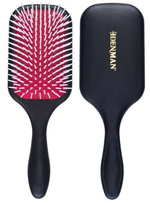 Promo 💯 Denman Power Paddle Hair Brush For Fast And Comfortable Detangling And Blow Drying D38, Red & Black 👍