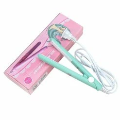 Brand new 😀 Cimenn 2 In 1 Mini Bangs Hair Straightener Beauty Flat Iron Heating Curler Ceramic Tourmaline Plate Wave Straightener (Green) 🧨