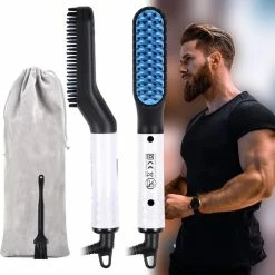 Discount 🎁 BEARDWORLD Beard Straightener Comb For Men, Multifunctional Ionic Electric Faster Heated Comb For Men Portable Mens Beard Straightening Brush Hot Hair Comb Beard Straightener Great Gift For Dad Boyfriend Husband 💯