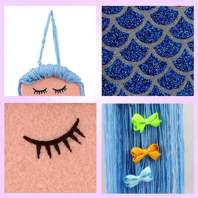 Best Pirce 😀 Volepet Mermaid Hair Bow Holder - Baby Hair Accessories Storage Headband Holder Hair Clips Organizer Hanging Decoration For Toddler 👧 Girls Room ✔️ - Image 3