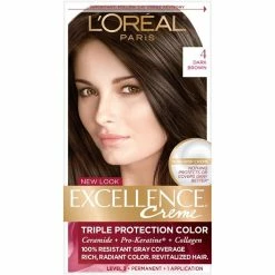 Cheap 🔔 L'Oreal Paris Excellence Triple Protection Permanent Hair Color Creme, Dark Brown [4] 1 Ea (Pack Of 5) 🤩