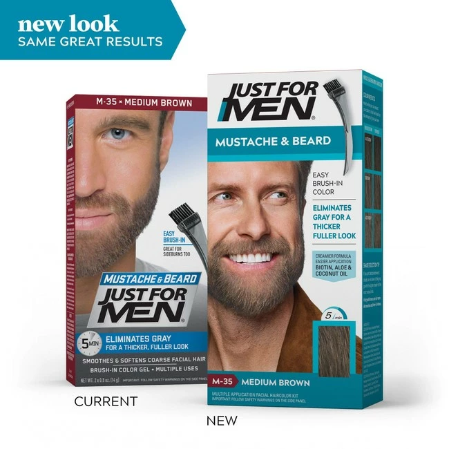 Discount 😍 JUST FOR MEN Color Gel Mustache & Beard M-35 Medium Brown 1 Ea (Pack Of 4) ✔️ - Image 2