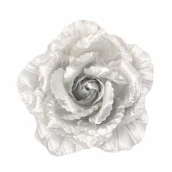 Brand new 🥰 WEBB DIRECT2U WD2U 5" Large Metallic Rose Flower 🎁 Christmas Hair Bow Alligator Clip Brooch Silver 320 😀