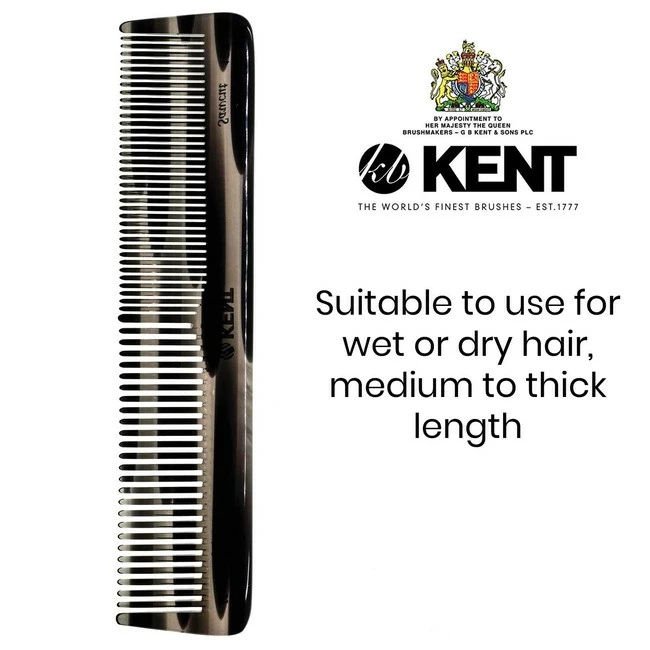 Buy 🌟 KENT Store Kent 16TG Hair 👗 Dressing Table Comb Double Tooth, Graphite Fine / Wide Tooth 👗 Dresser Comb For Hair, Beard And Mustache, Coarse / Fine Hair Styling Grooming Comb For Men 👩 Women And Kids. Made In England 🌟 - Image 4