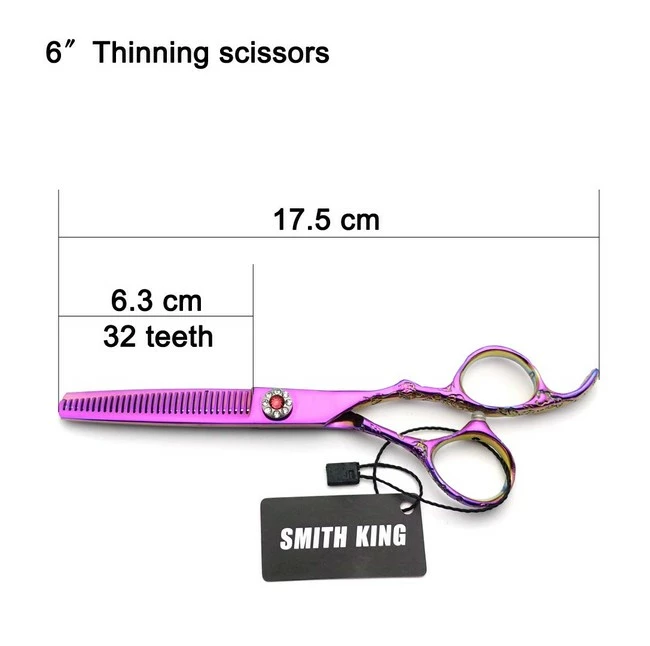 Buy ๐ Smithking Professional Hair Cutting Scissors Set With Razor Comb Case,Hair Cutting Shears Hair Thinning Shears With Rose Handle (6.0 Inches) โ - Image 8