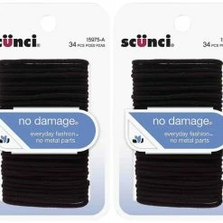 Deals ⭐ Scunci Elastic Hair Bands, Black, 34 Ct, Small, 2 Pk 🔔