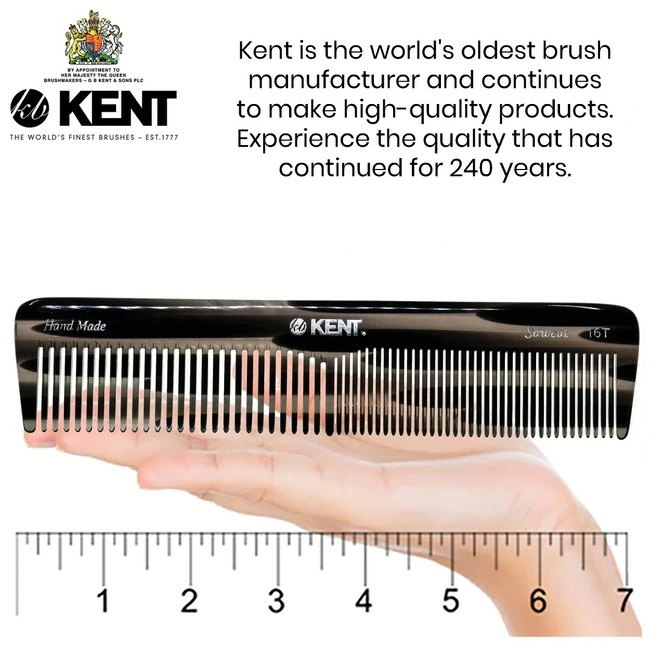 Buy 🌟 KENT Store Kent 16TG Hair 👗 Dressing Table Comb Double Tooth, Graphite Fine / Wide Tooth 👗 Dresser Comb For Hair, Beard And Mustache, Coarse / Fine Hair Styling Grooming Comb For Men 👩 Women And Kids. Made In England 🌟 - Image 5