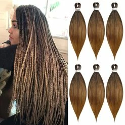 Budget ❤️ Dressmaker Store Easy Braid Professional Pre Stretched Braiding Hair 26" - 6 Packs Synthetic Fiber Crochet Braids Crochet Hair Braiding(26 Inch, 1B/30/27) 🤩