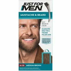 Discount 😍 JUST FOR MEN Color Gel Mustache & Beard M-35 Medium Brown 1 Ea (Pack Of 4) ✔️