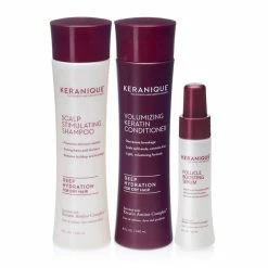 New 👏 Keranique 60 Day Hair Boost Kit - Deep Hydration | Shampoo, Conditioner, And Follicle Boosting Serum | Keratin Amino Complex | Free Of Sulfates, Dyes, And Parabens | Strengthens Thinning Hair ⌛