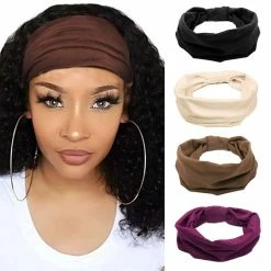 Cheapest โค๏ธ CAKURE Boho Headbands Stretchy Hairbands African Head Wraps Extra Wide Turban No Slip Head Bands Yoga Head Scarves For ๐ฉ Women And ๐ง Girls Pack Of 4 ๐