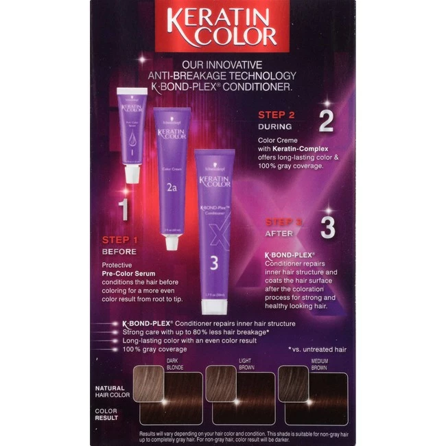 Budget 🎉 Schwarzkopf Keratin Color Permanent Hair Color Cream, 5.0 Medium Brown 😀 - Image 2