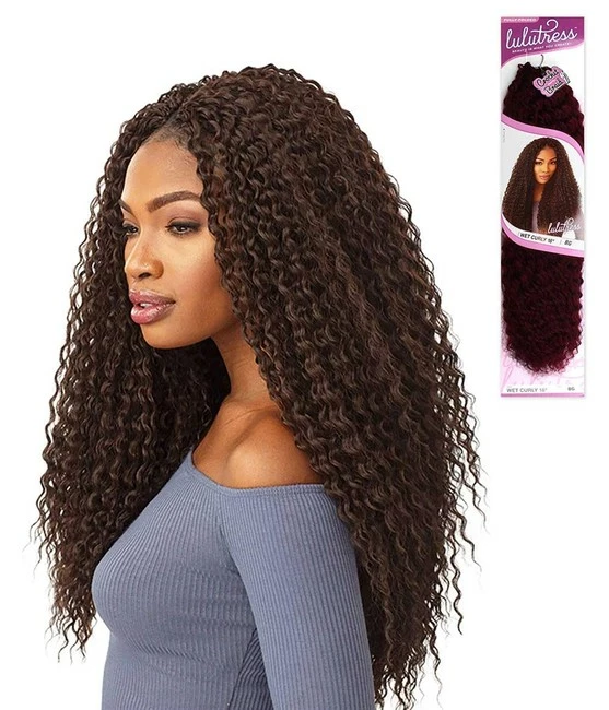 Best Pirce ๐ Sensationnel Synthetic Lulutress Crochet Braid - WET CURLY 18" (6 Pack, 1B Off Black) ๐งจ