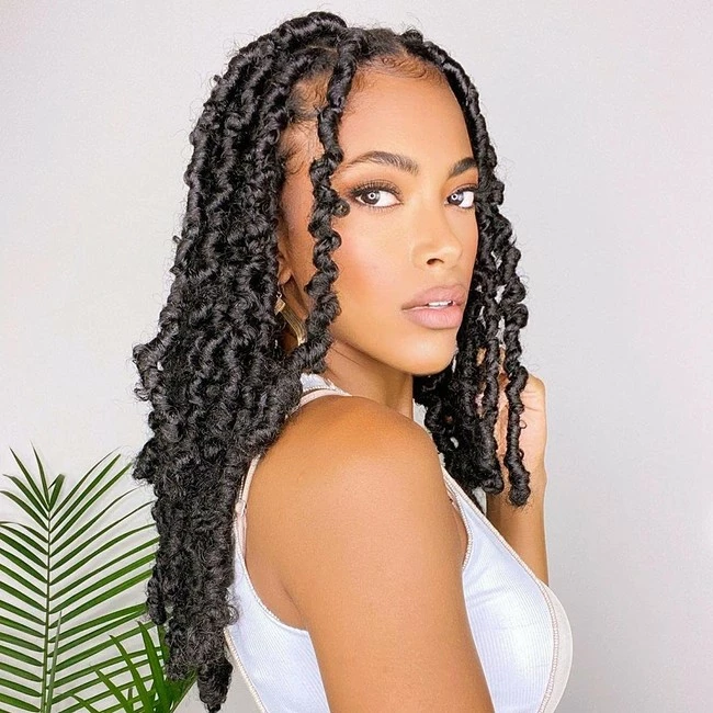 Brand new ✔️ Niseyo Store Niseyo 14 Inch Butterfly Locs Crochet Hair 6 Packs Pre Looped Handmade Distressed Faux Locs Crochet Braids (1#) 👍
