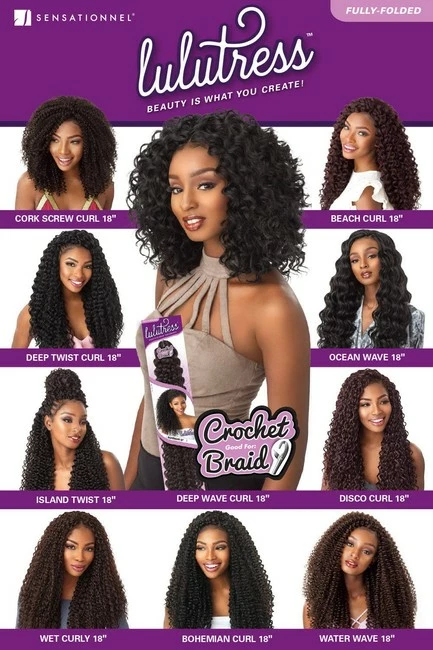Best Pirce ๐ Sensationnel Synthetic Lulutress Crochet Braid - WET CURLY 18" (6 Pack, 1B Off Black) ๐งจ - Image 3