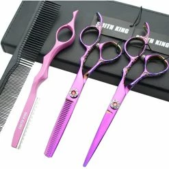 Buy 👏 Smithking Professional Hair Cutting Scissors Set With Razor Comb Case,Hair Cutting Shears Hair Thinning Shears With Rose Handle (6.0 Inches) ⌛