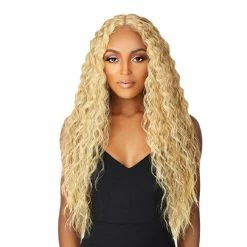 Outlet 👏 It's A Wig Store It's A Wig Iron Friendly Synthetic Gorgeous Long Length Layered Wavy Style Center Part 5G True HD Transparent Swiss Lace Front - SWISS LACE QUINNIE (P1B/30) 😉
