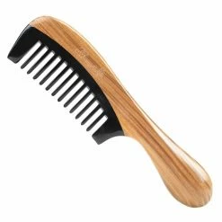 Discount 🥰 Wide Tooth Hair Comb For Curly Hair - Breezelike No Static Wooden Detangling Comb - Natural 🩴 Sandalwood Buffalo Horn Comb For 👩 Women And Men 🥰