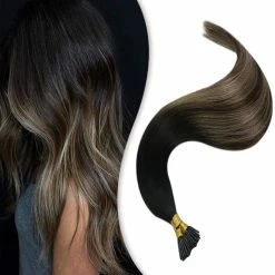 Coupon 🧨 YoungSee I Tip Hair Extensions Human Hair 20inch Fusion Hair Extensions Itip Human Hair Extensions Ombre Black To Dark Brown With Ash Blonde Natural Hair I Tip Fusion Hair Extensions 1g/s 50g 🎁