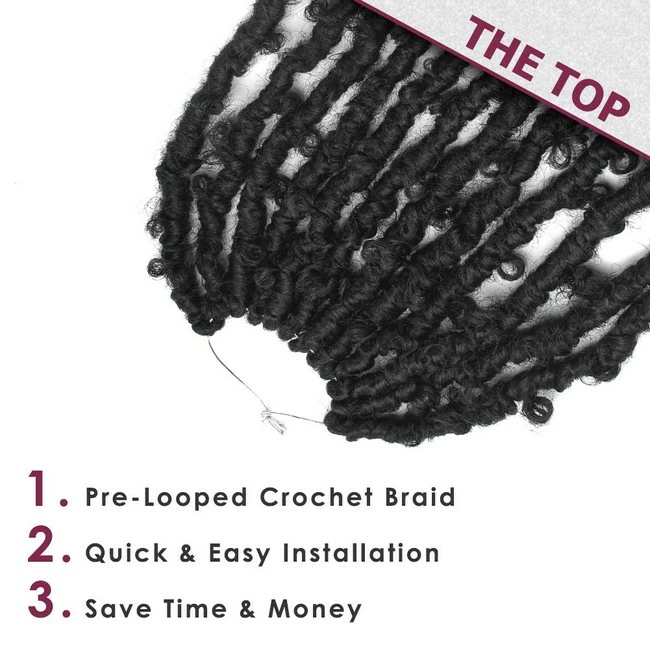 Brand new ✔️ Niseyo Store Niseyo 14 Inch Butterfly Locs Crochet Hair 6 Packs Pre Looped Handmade Distressed Faux Locs Crochet Braids (1#) 👍 - Image 3