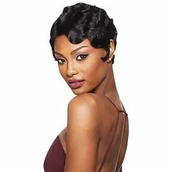 Brand new 💯 DIFEI Short Pixie Curly Wigs For Black 👩 Women Brazilian Human Hair Pixie Cut Wigs For Daily Use(Color 2#) 🔔