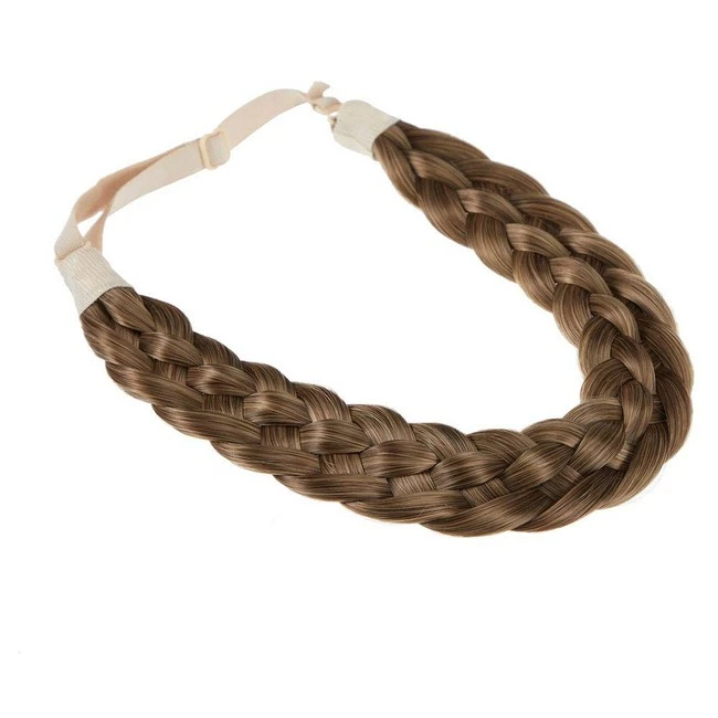 Buy ๐ TOECWEGR 5 Strands Synthetic Hair Braided Headband Wig Classic Thick Wide Braided Elastic Multicolor Silk Headband Ladies Beauty Headdress (1B) ๐งจ