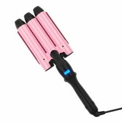 Discount ๐งจ Aima Beauty Store 32mm (1.25") Triple Ceramic Curling Iron, Aima Beauty 2020 Latest Version 3 Barrel Wand With Adjustable Temperature, Portable Hair Waver Heats Up Quickly (Pink) ๐