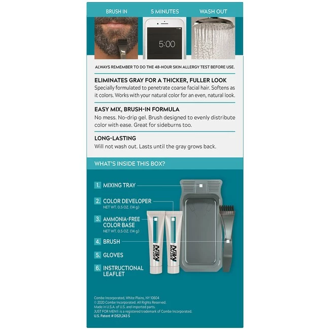 Discount 😍 JUST FOR MEN Color Gel Mustache & Beard M-35 Medium Brown 1 Ea (Pack Of 4) ✔️ - Image 6