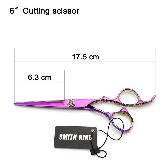 Buy ๐ Smithking Professional Hair Cutting Scissors Set With Razor Comb Case,Hair Cutting Shears Hair Thinning Shears With Rose Handle (6.0 Inches) โ - Image 9