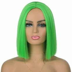 Best reviews of 😍 Tereshar Store Tereshar Green Wig Bob Straight Synthetic Colored Wigs For 👩 Women Short Bob Wig Middle Parting Heat Resistant Party Custume Cosplay Fun Wig(12inch) 🛒