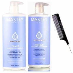 Buy 😀 Mastey Paris TRAITE SHAMPOO & FREHAIR CONDITIONER, Sulfate-Free Cleanser & Detangler Duo Set, NORMAL TO DRY HAIR (w/Sleek Comb) (32 Oz / 960 Ml - LARGE LITER DUO KIT) 🛒