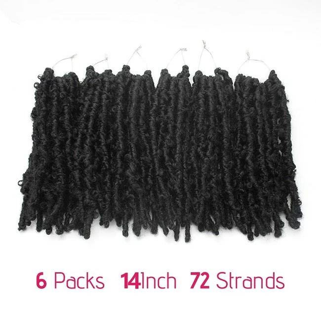 Brand new ✔️ Niseyo Store Niseyo 14 Inch Butterfly Locs Crochet Hair 6 Packs Pre Looped Handmade Distressed Faux Locs Crochet Braids (1#) 👍 - Image 6