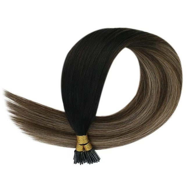 Coupon ๐งจ YoungSee I Tip Hair Extensions Human Hair 20inch Fusion Hair Extensions Itip Human Hair Extensions Ombre Black To Dark Brown With Ash Blonde Natural Hair I Tip Fusion Hair Extensions 1g/s 50g ๐ - Image 2