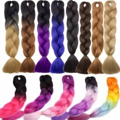 Cheapest 🥰 Benehair Jumbo Braiding Hair 24 Inch Jumbo Braid Hair Extensions Jumbo Box Braids Crochet Hair Long Rainbow Colorful For 👩 Women Kids DIY High Temperature Synthetic Fiber Ash Blonde 1 Bundle 🎉