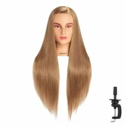 Best Pirce 🧨 Hairingrid 26"-28" Mannequin Head Hair Styling Training Head Manikin Cosmetology Doll Head Synthetic Fiber Hair And Free Clamp Holder (R71907LB62720) 👏