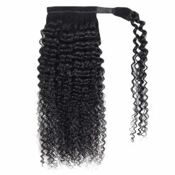 Cheapest 🔥 Seelaak 16 Inches Curly Hairpiece Wrap Around Ponytail Hair Piece With Clips Human Hair Ponytail Extensions 100g/set Magic Paste Binding Pony Tail Hairpiece For Black 👩 Women 🎁