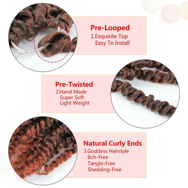 Outlet ๐ฅ Fulcrum Store Fulcrum Pre-Twisted Passion Twist Crochet Hair 10 Inch, 8 Packs Pre Looped Passion Twist Braiding Synthetic Hair, Bohemian Braids For Crochet Pretwisted Hair Extensions (10Inch (Pack Of 8), T350#) โค๏ธ - Image 3