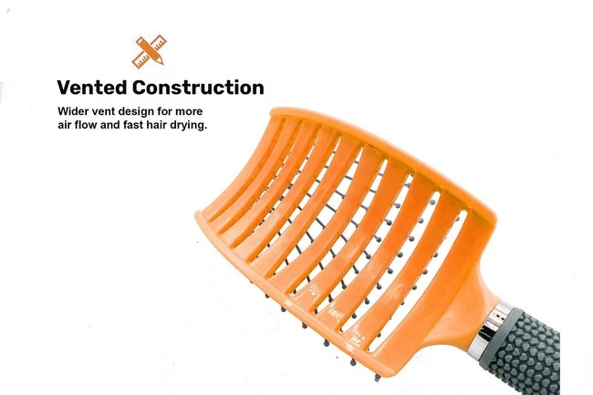 Cheap ๐ UltimateBrush Curved Vented Hair Brush,Vent Brush, Styling For Thick Long Hair, Detangling Massage Brush For ๐ฉ Women Or Men, Fast Drying Blow Dryer Brush Wet/Dry (Orange) ๐ - Image 3