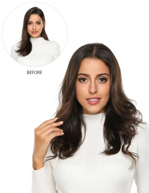 Promo 🔥 Rose Bud ROSEBUD Clip In Hair Extensions REMY Human Hair 8Pcs 18 Clips 65g/Set 16 Inch ⭐ - Image 7