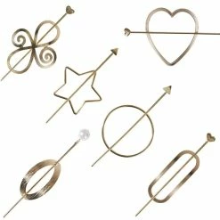Best reviews of 🌟 Lawie 6 Pack Vintage Minimalist Decorative Metal Gold Hair Sticks Hairpins Shawl Pins Long Forks Chopsticks Clips Barrettes Bun Cover Holder Hair Styles Circle Hair Slides Accessories 🤩
