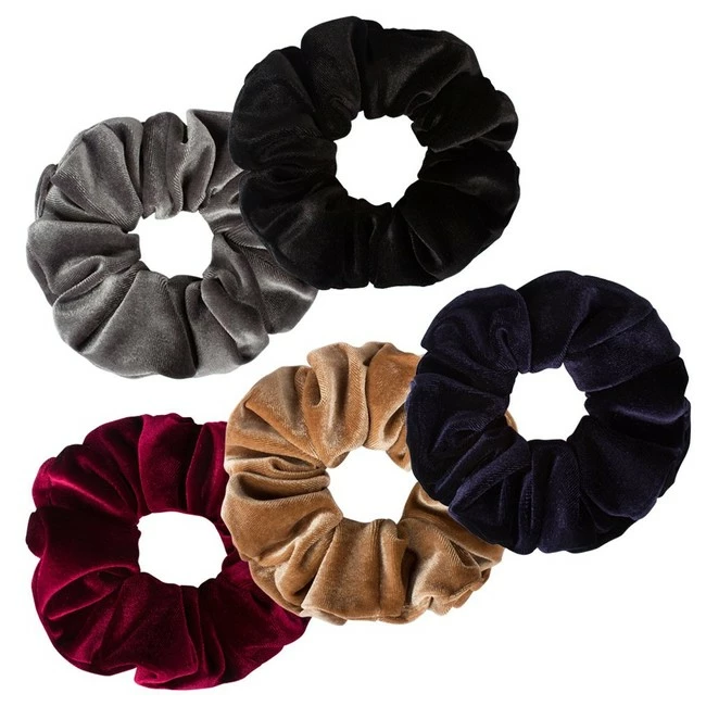 Outlet ๐งจ Jaciya Store Jaciya 5 Pack Large Velvet Scrunchies 6.3 Inches Hair Elastics Scrunchy Bobbles Soft Elegant Elastic Hair Bands Hair Ties, 5 Colors (Color 1) ๐